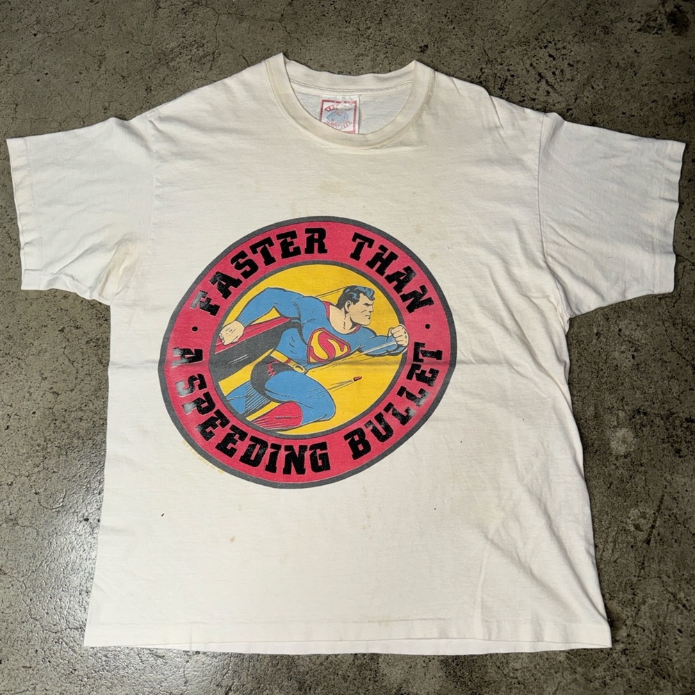 Vintage 80s Superman Krypton clothing co tee white 1987